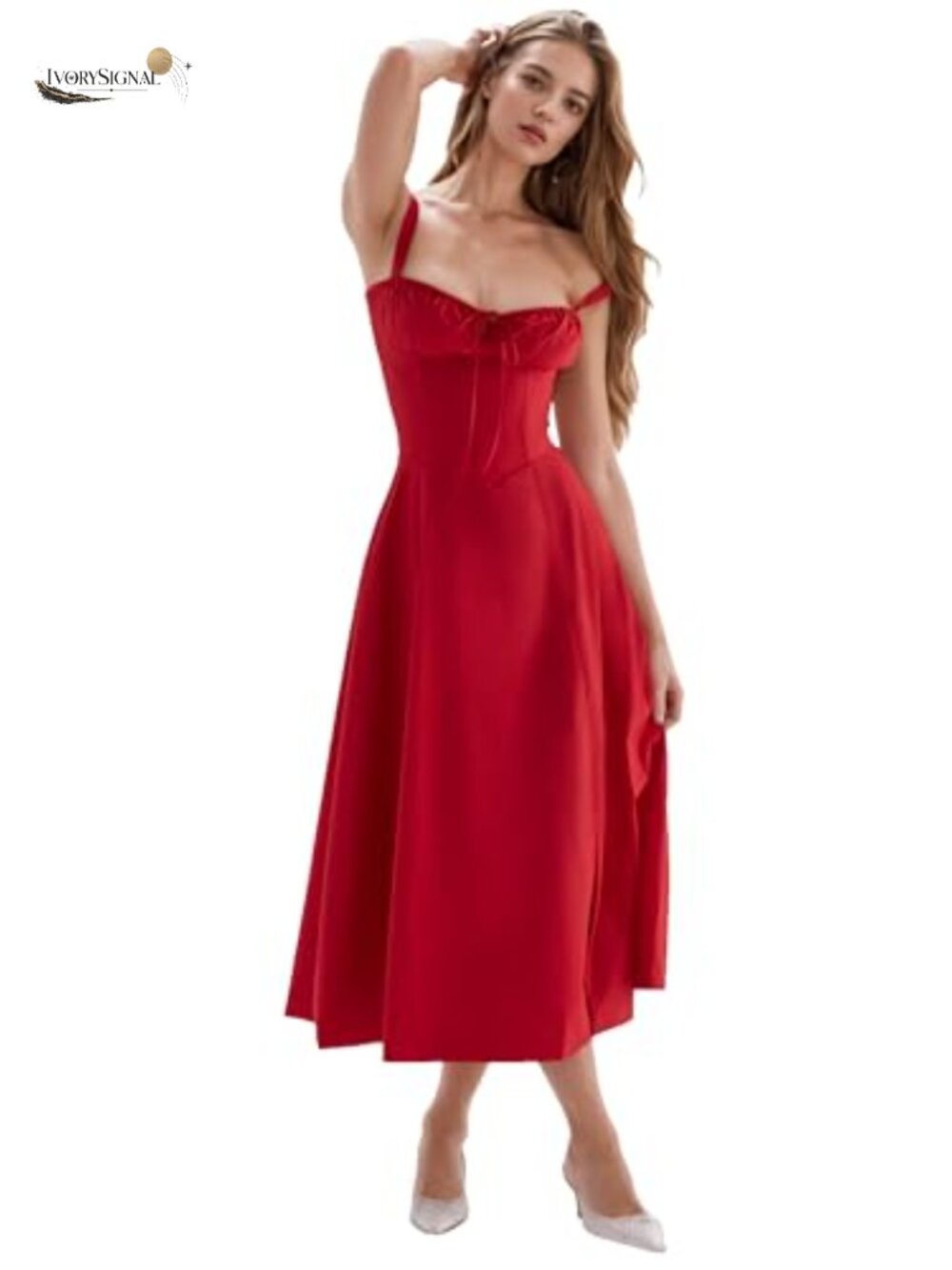 Women Floral Corset Dress Boho Midi Sundress Summer Dress